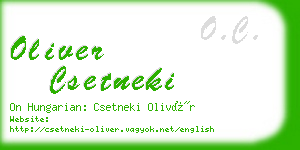 oliver csetneki business card